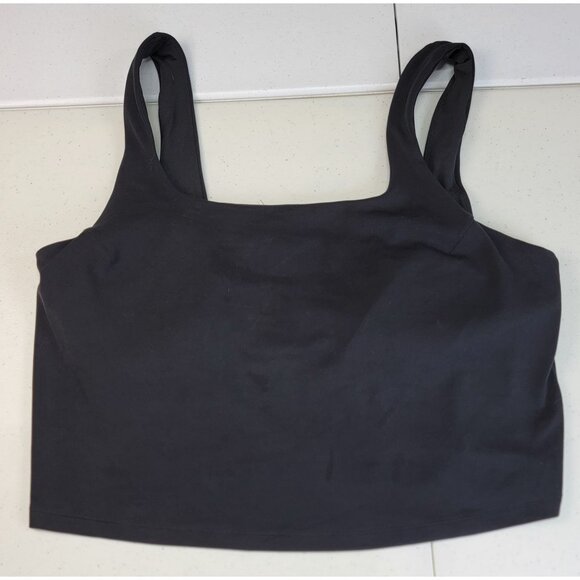 All In Motion Womens Black Crop Tank Top Recycled Polyester Spandex 1X - Picture 3 of 5